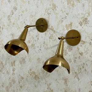 Adjustable Elegant Brass Wall Lamp Mid Century Wall Sconce Italian Stilnovo Style Unique Designer Wall Fixture Brass Light