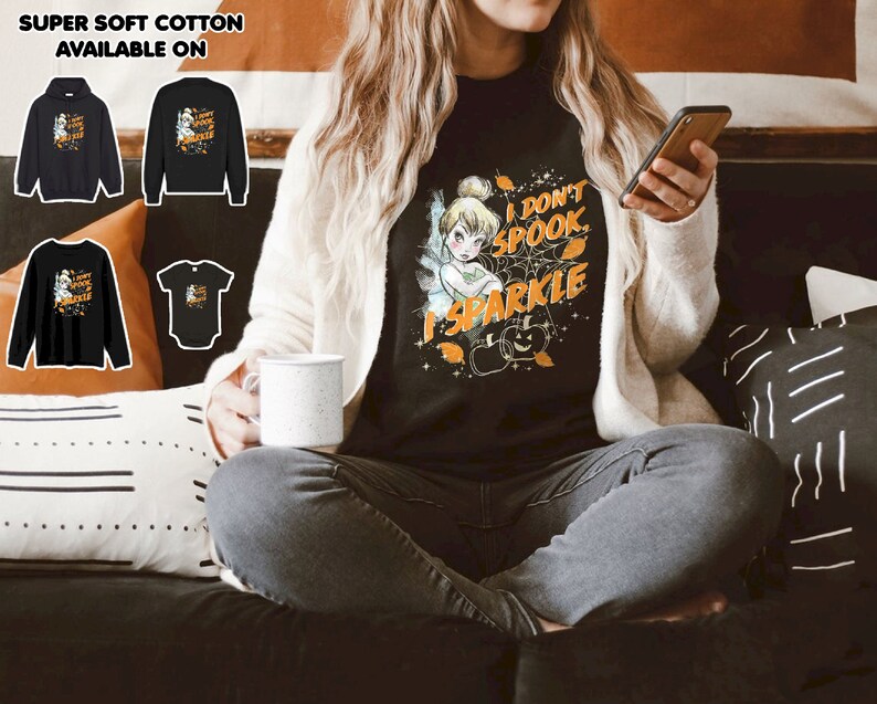 I Don/'t Spook I Sparkle T-shirt Gift Idea For Men Women Funny Birthday Party Boy Girls Disney Peter Pan Fan Lover RBMARD17023