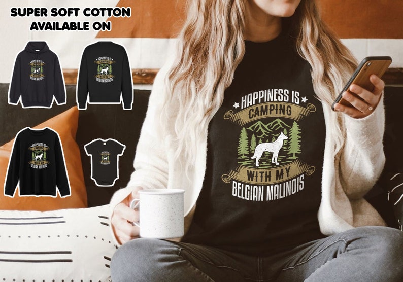 Camping With Belgian Malinois T shirt Camping And Dogs Unisex/'s Clothing Gift Ideas For Men Women Boy Girl Birthday Party 2RB19MARD06