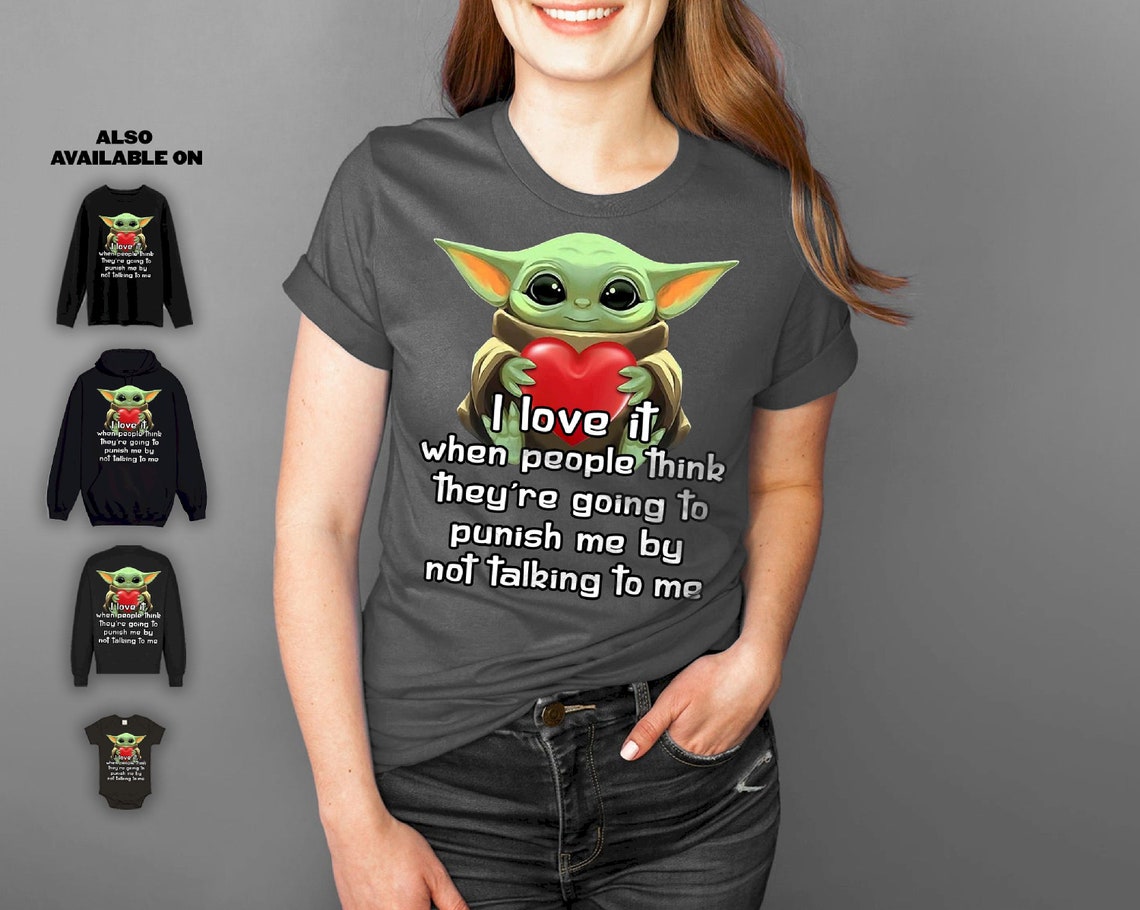 Lustige Baby Yoda mit Herz ich liebe es Tshirt Geschenkideen Etsy