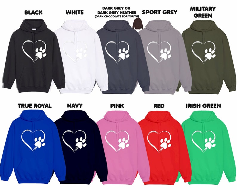 Heart Dog Paw T-shirt Gift Idea For Men Women Funny Holiday Hoodie Sweater Birthday Party Boy Girl Dog Owner Lover