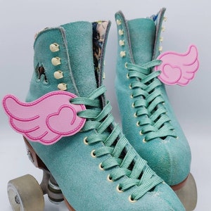 Pink Angel Heart Roller Skate Wings - Shoe Wings - Kawaii Skate Wings (PAIR)