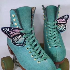 Pastel Rainbow Glitter Butterfly Roller Skate Wings - Shoe Wings - Monarch Skate Wings (PAIR)