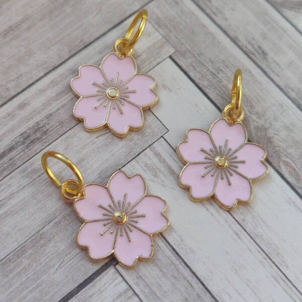 Pink Sakura Cherry Blossom Flower Roller Skate Shoe Lace Charm