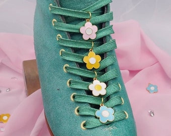 Retro Cute Flower Roller Skate Shoe Lace Charm