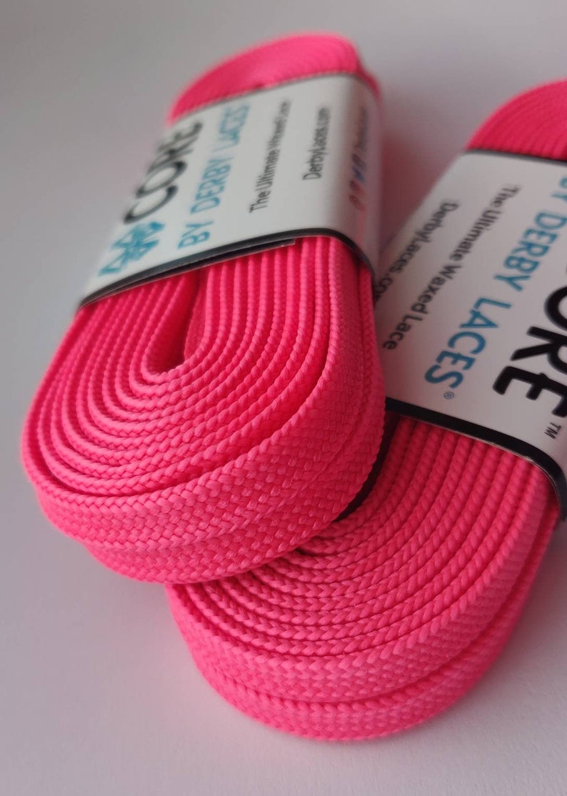 Narrow 6mm 96 inches Hot Pink Rollerskate Laces