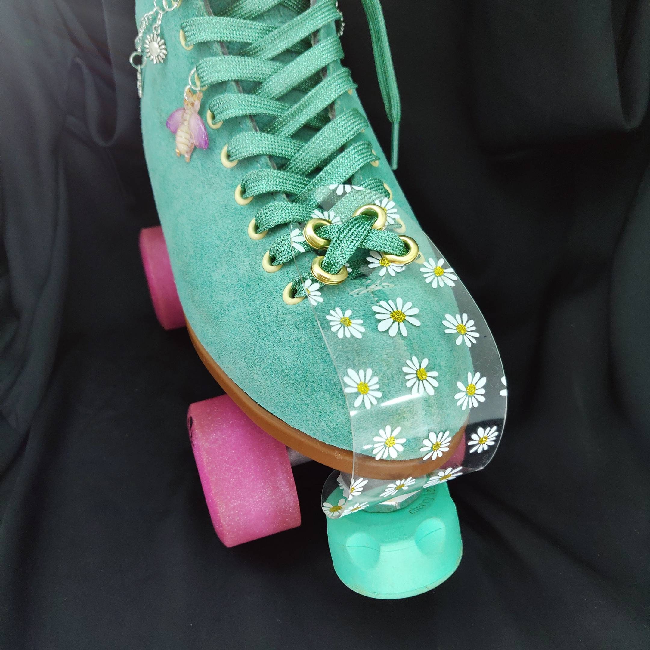 Daisy Jelly Transparent Rollerskate Toe Guard Strips - PAIR