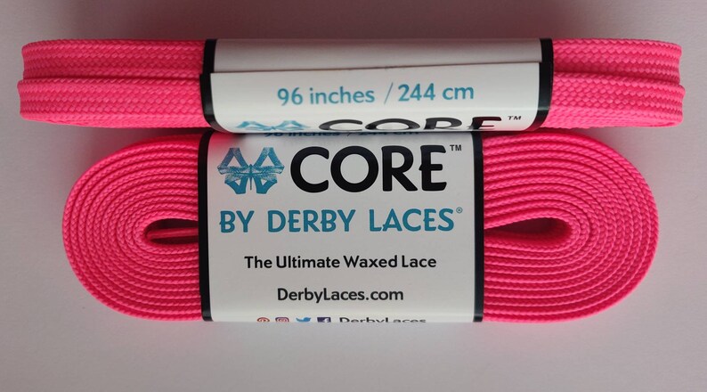Narrow 6mm 96 inches Hot Pink Rollerskate Laces