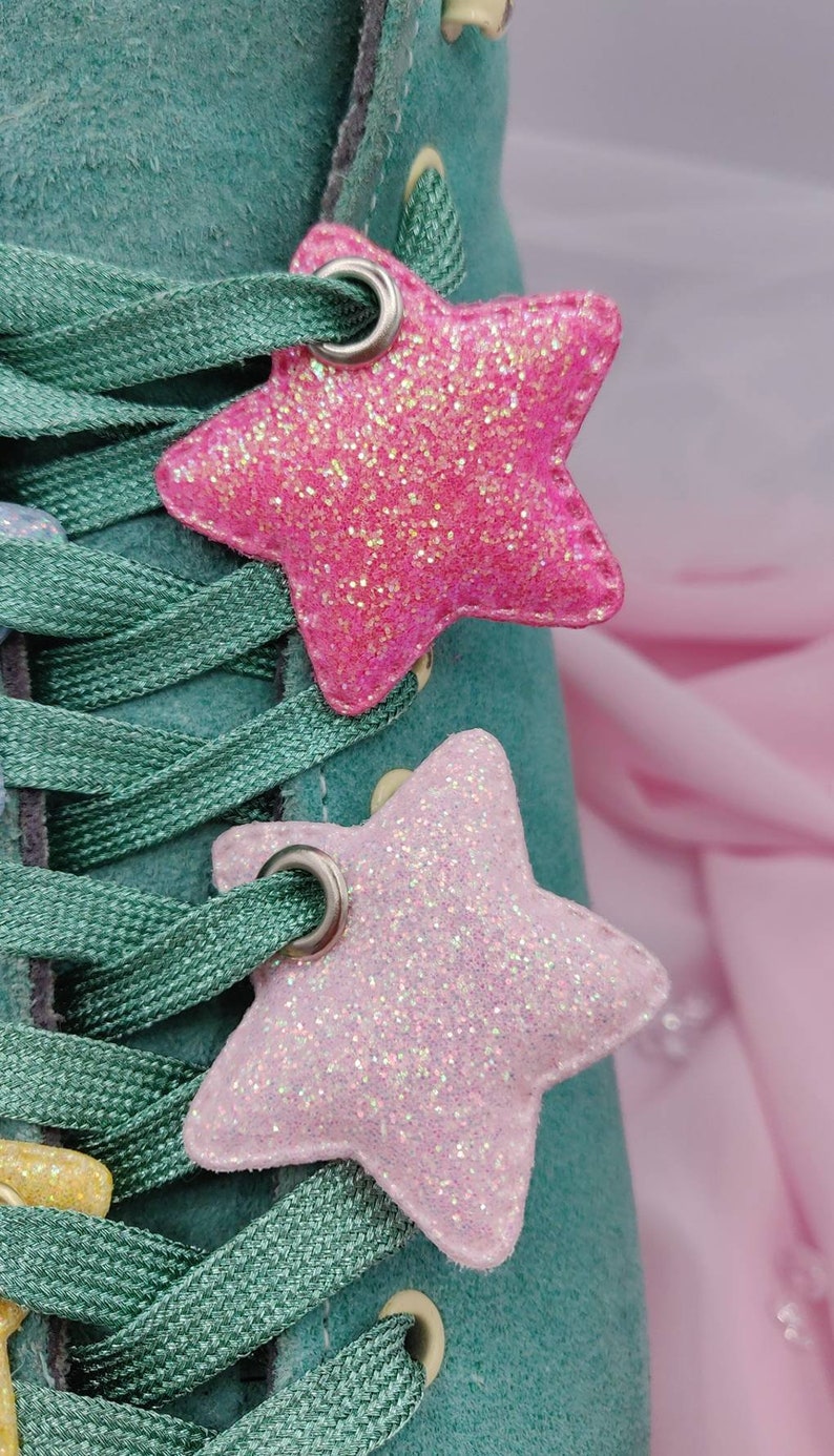 Puffy Glitter Star Roller Skate Shoe Lace Charm Etsy