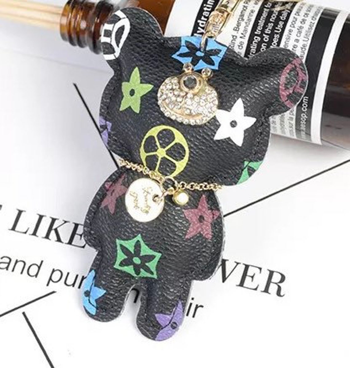Designer Inspired Teddy Bear Purse Or Luggage Keychain Charmed Etsy