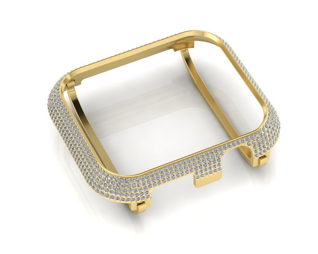 14k Gold Apple Watch Face Cover With Labgrown Diamond Etsy