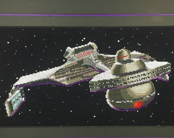 Sci-Fi Cross Stitch Pattern: Battlecruiser, Sci-Fi Cross Stitch, pdf pattern, Starship Cross Stitch
