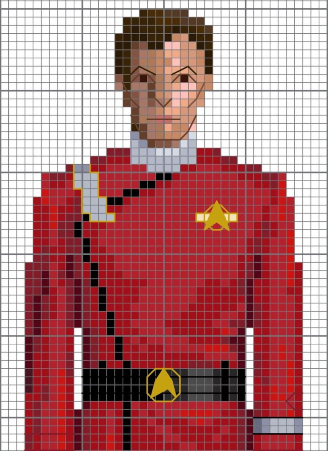 Star Trek Cross Stitch Pattern: Book Mark Series Male Officer | Etsy