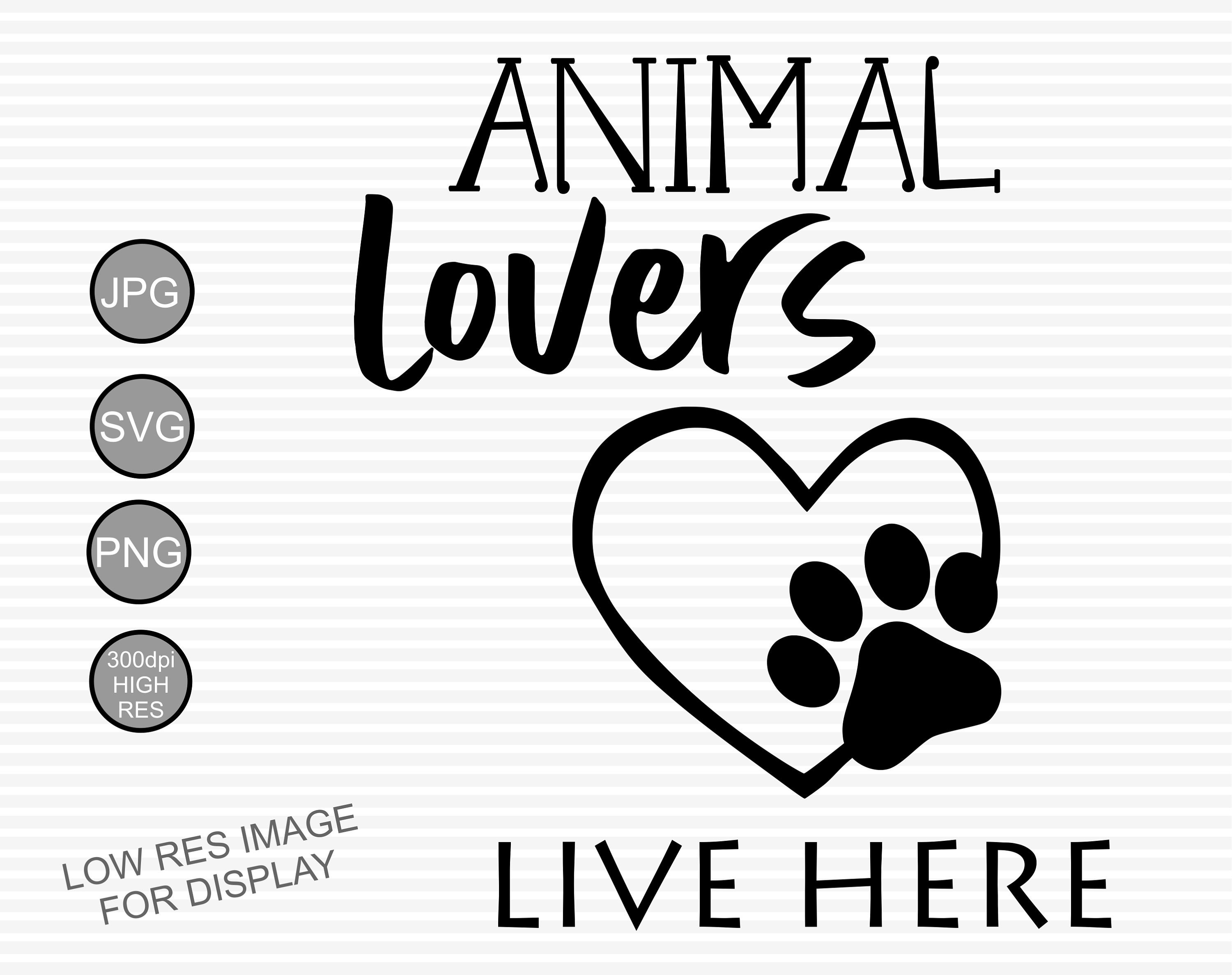 Animal lover svg clipart.Vector pet lover sign.Cricut Etsy