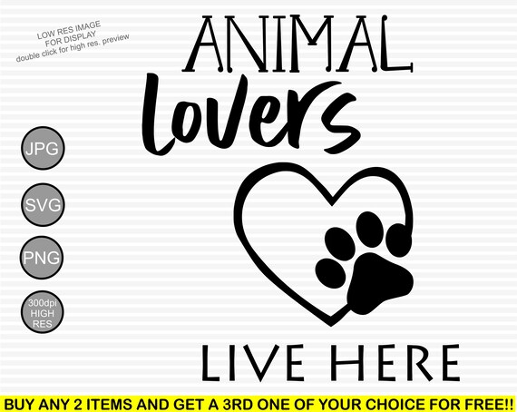Animal lover svg clipart.Vector pet lover sign.Cricut | Etsy