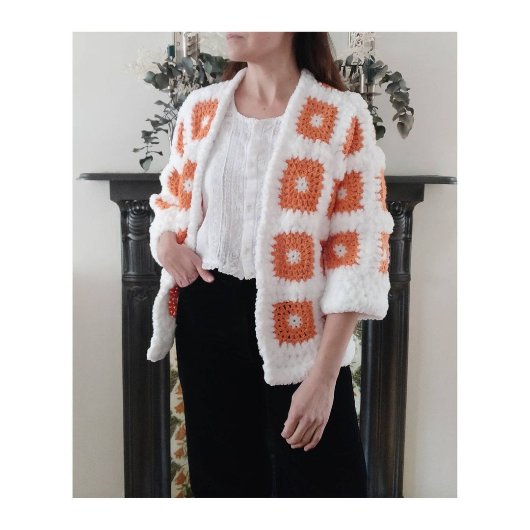 Hand Crocheted Granny Square Jacket Etsy