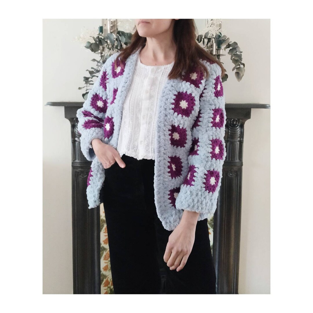 Hand Crocheted Granny Square Jacket Etsy