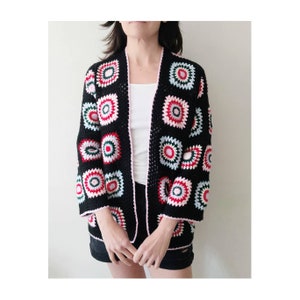 Hand crocheted granny square Cardigan