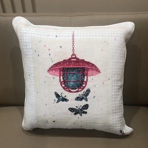 Cross stitch embroidery pillow