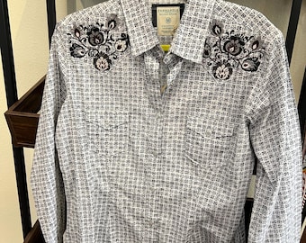Panhandle Slim Western Shirt with Embroidery sz M
