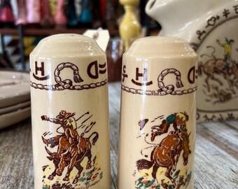 Vintage 1940s Westward Ho "Rodeo" Salt and Pepper Shakers