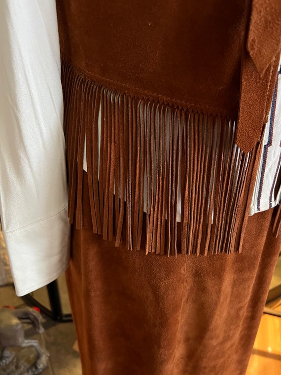 Vintage H Bar C Suede Fringe Skirt Set - image 4