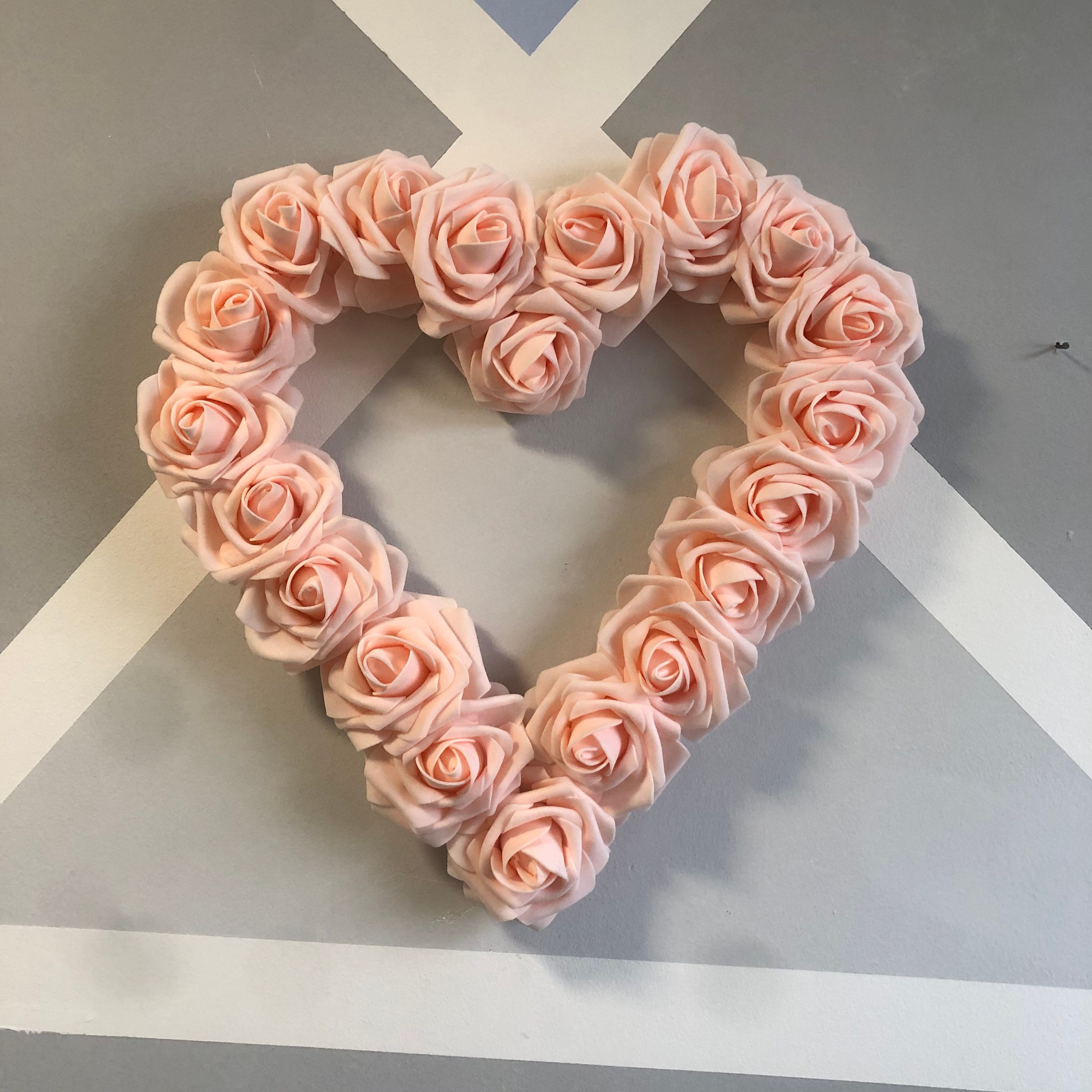 12 Heart Memorial Rose Wreath Any Colour Etsy