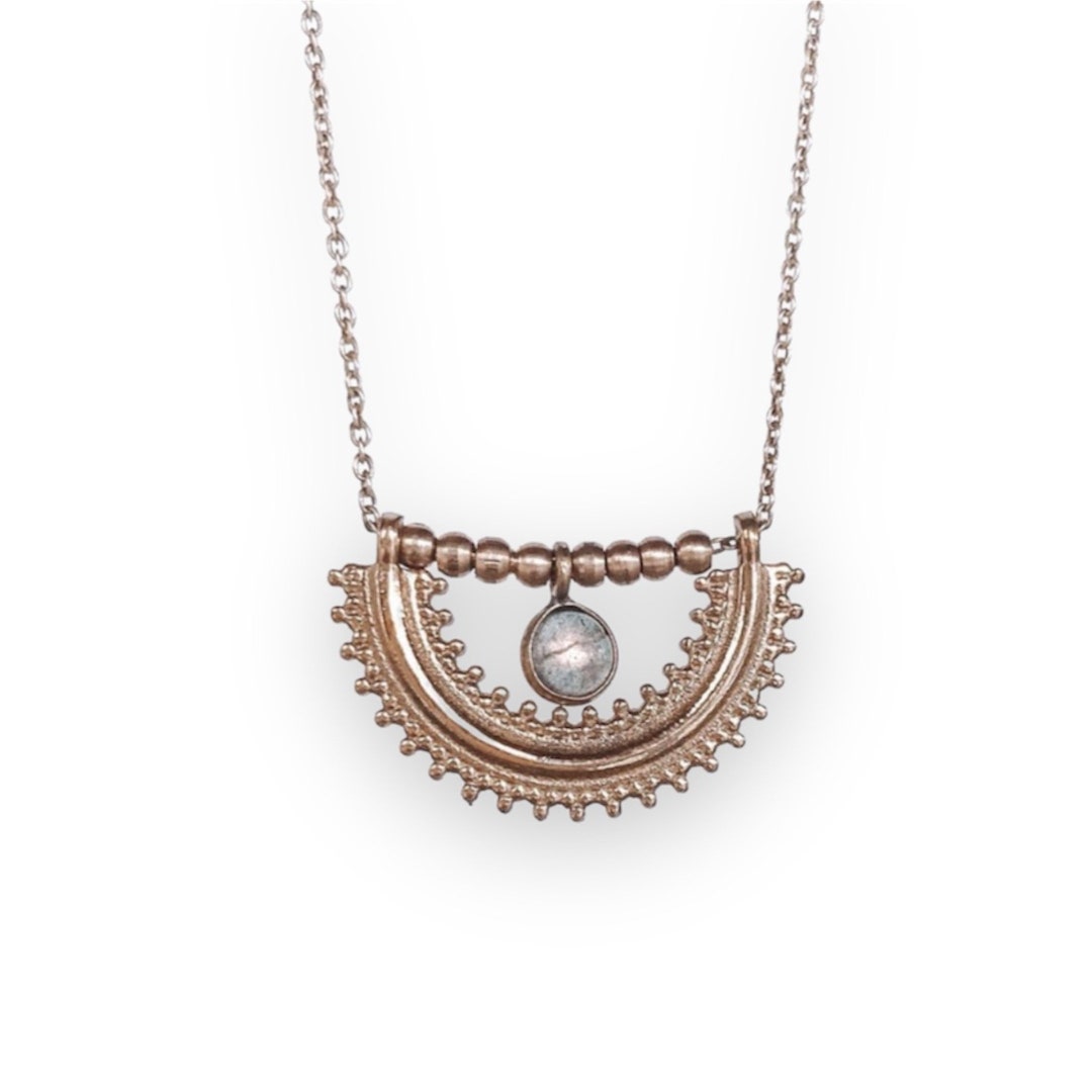 BOHO JEWELLERY Titan Pendant With Rainbow Moonstone - Etsy