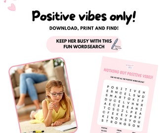 Wordsearch Activity | Positive Wordsearch | Activities For Kids  | Downloadable Worksheets For Kids | Fun Downloads For Kids