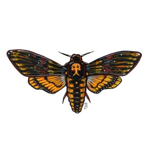 Death&#39;s-Head Hawkmoth, Original Watercolor Painting