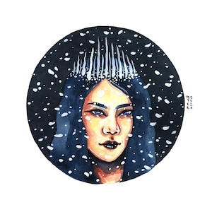 Snow Goddess, Original Watercolor Painting
