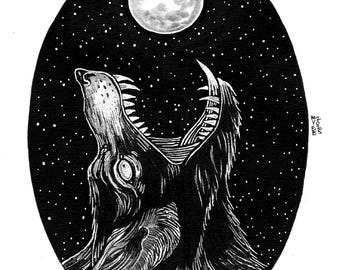 Howl | Original Ink Drawing