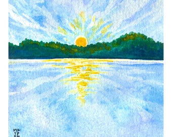 Echo Lake State Park, New Hampshire | Original Watercolor Painting