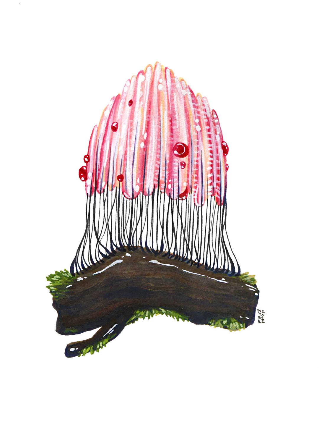 slime-mold-original-watercolor-painting-etsy