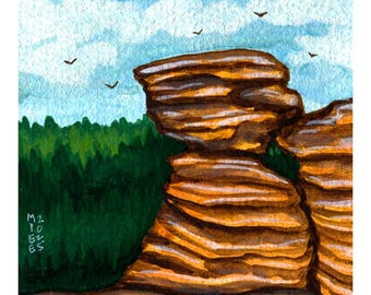 Garden of the Gods, Shawnee National Forest, Illinois | Original Watercolor Painting