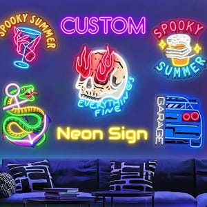 Custom Neon Sign Logo Acrylic UV Neon Sign UV Printing Acrylic Sign Custom Wall Decor Custom LED Business Sign Neon Sign Custom Logo Light