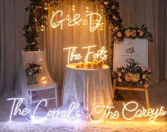 Wedding Neon Sign, Custom Neon Sign, Neon Sign for Wedding Light, Custom Wedding Gift, Personalized Name Light Bedroom Decor