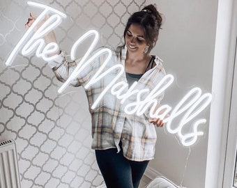 Letrero de neón personalizado con nombre para dormitorio infantil, letrero de neón con luz LED, letrero de neón para guardería, decoración de dormitorio, letrero de neón para boda, letrero de neón personalizado.