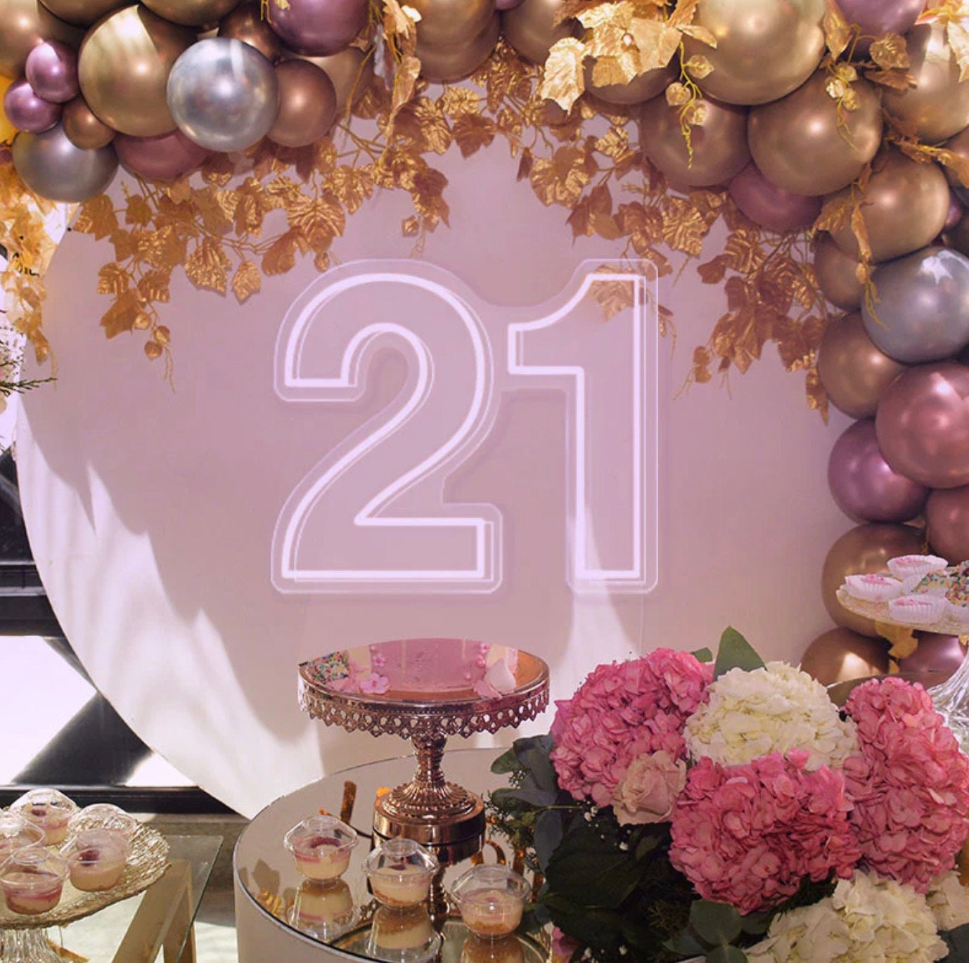 21 Twenty One Custom Neon Sign for Birthday Decor,number LED Light ...