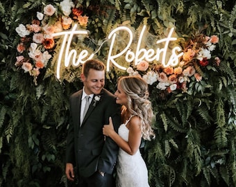 Custom Wedding Neon Sign, Battery Operated Upgrade Available, Wedding Neon Sign for Reception, LED Sign with Free Dimmer, Name Neon Sign