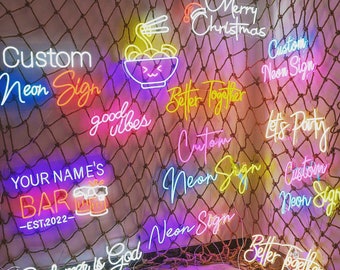 LOGO Custom Neon Sign | Bar&Coffee shop Sign | Name Brand Led  Sign | Name Neon Sign| LED Sign | Coffer Shop Restaurant Store Decor