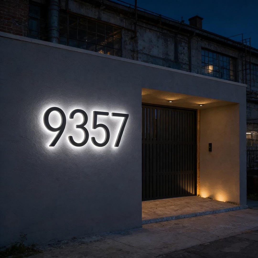 Backlit House Numbers - LED Illuminated Address Sign - Modern LED ...