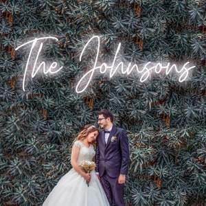 Neon Sign Wedding Decor| Custom Last Name Neon Sign Wedding for reception, Led Lights Neon Sign Custom, Custom Family Name Sign, Home Decor