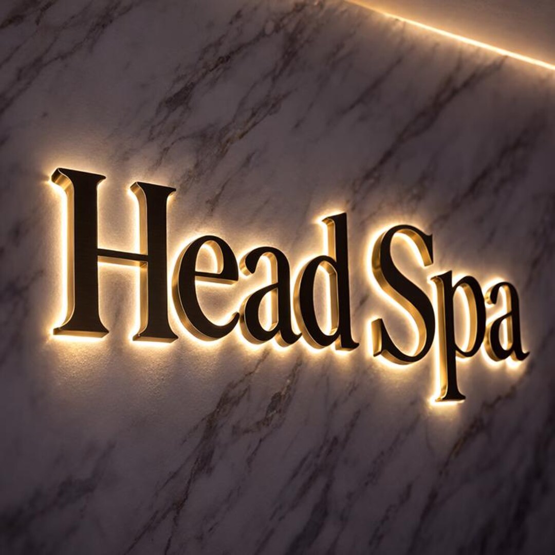 Custom Led Backlight Sign Logo Custom Metal Backlit Business Sign | LED Lighted Wall Logo for Office ...