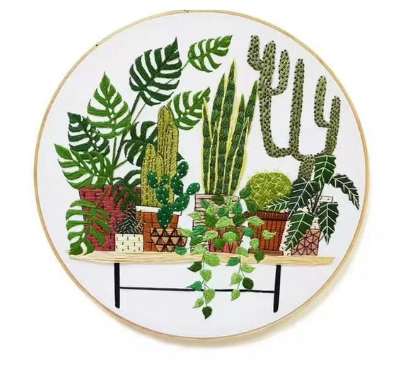 Plant Embroidery Kit for Beginner Modern Embroidery Kit With Etsy Australia