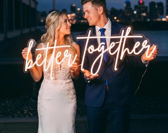 Custom Neon Wedding Sign, Wedding Custom Decor,Neon Aesthetic Sign,Better Together Neon Sign, Personalized Gifts,Neon Bedroom Sign,Name Sign