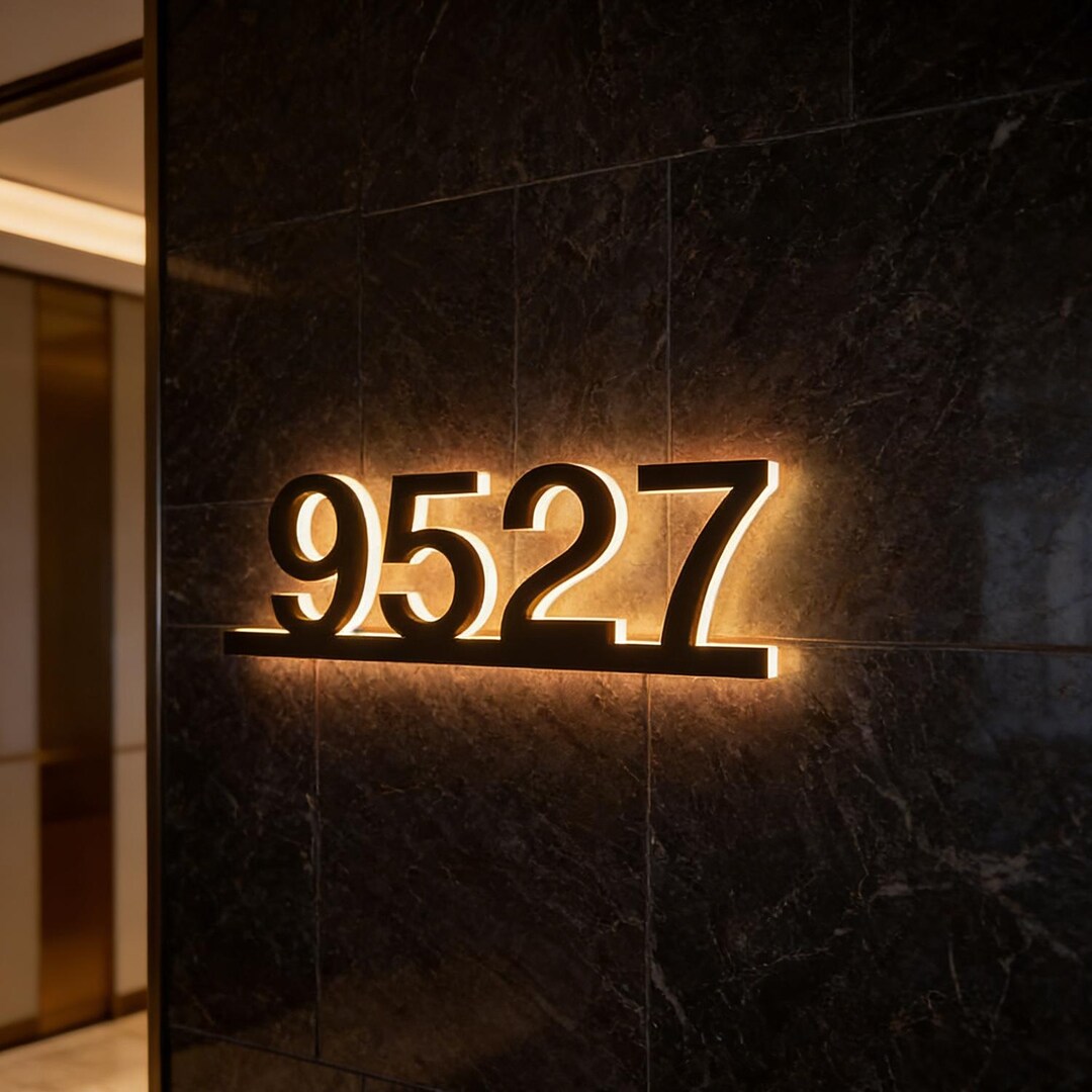 Backlit House Numbers Sign With Color Changing Dimmable LED for Modern ...