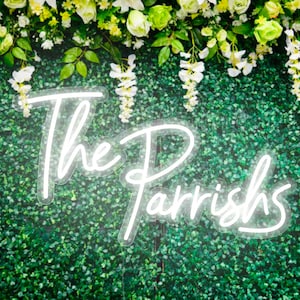Family name neon sign | neon name sign | wedding backdrop | wedding decor | last name neon sign | neon wedding sign | custom neon sign
