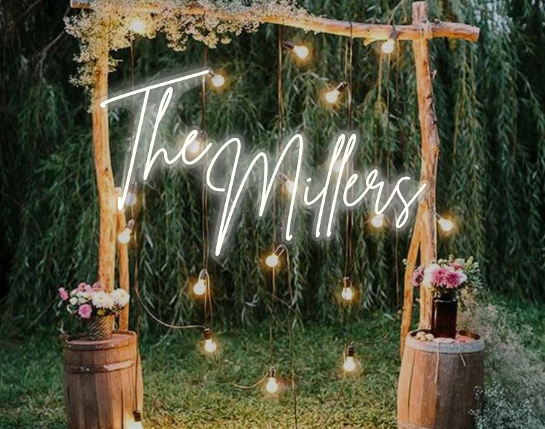 Neon Sign Custom Name, Rustic Name Neon Sign, Custom Neon Sign Battery Operated, Neon Sign Custom Wedding, Custom Led Neon Sign For Wedding image 1