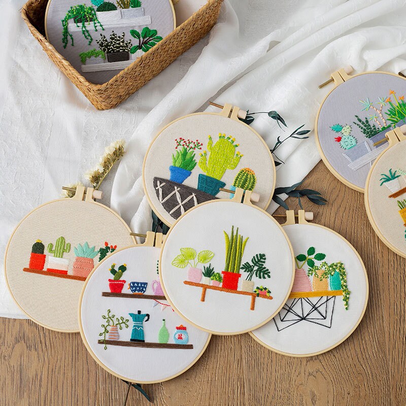 Plant Embroidery Kit For Beginner Modern Embroidery Kit with Etsy